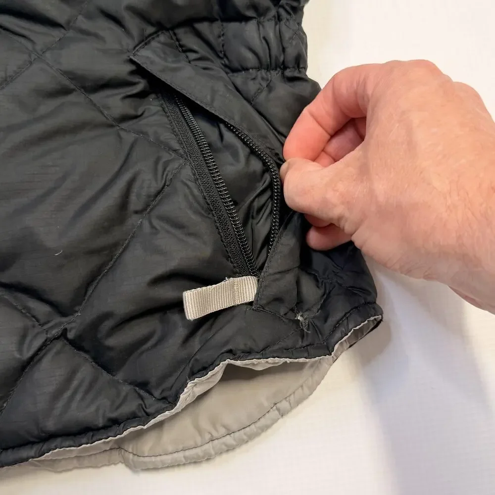 The North Face Jacket Girls Medium Black Down Puffer Quilted Full Zip Winter
